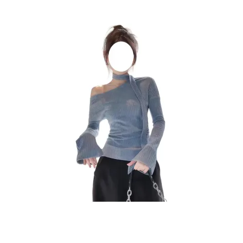 ZVJH Синий Женский Трикотаж