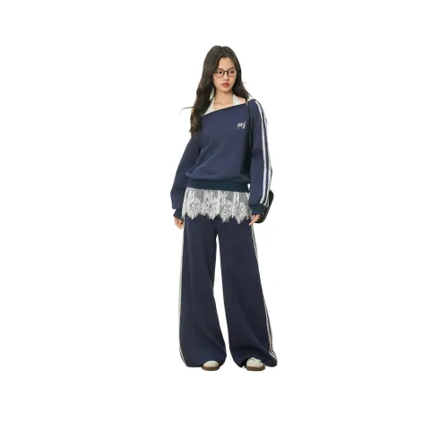 GRAYISMOON Темно-синий Синий Женские Повседневные Костюмы