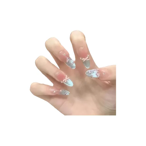 XUNQIANSE Французский Морская соль Леопардовый принт Кошачий глаз False Nail MID Длина Телесный Jump Цвет 10 Планшеты