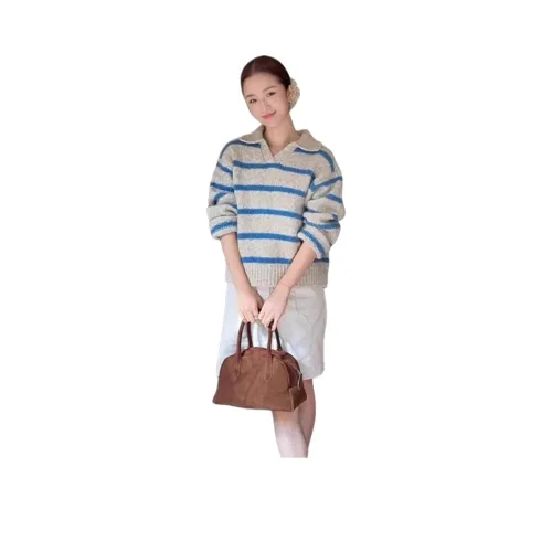 ZVJH Полосы Женская Трикотажная