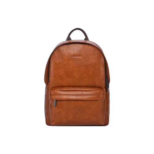 NAVIGARE Рюкзак из крупнозернистой текстуры коровьей кожи стандартный мужской черный коричневый