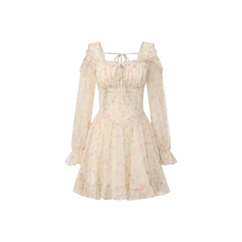 CHIWAWAMEME Длинное платье с длинными рукавами женское