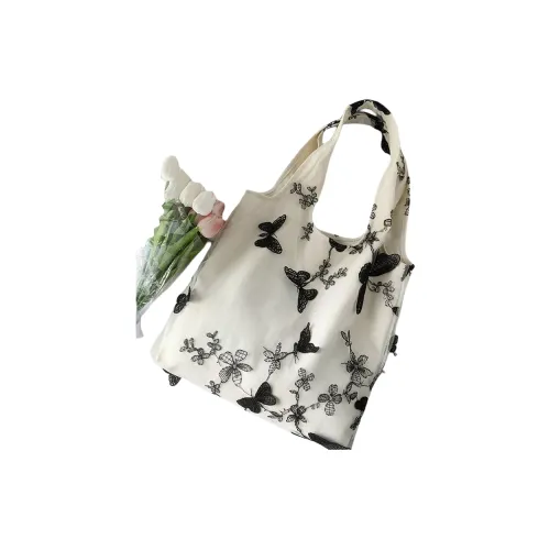 OMGD Ultra Beautiful Embroidery Black Butterfly Canvas Bag Lace Fairy