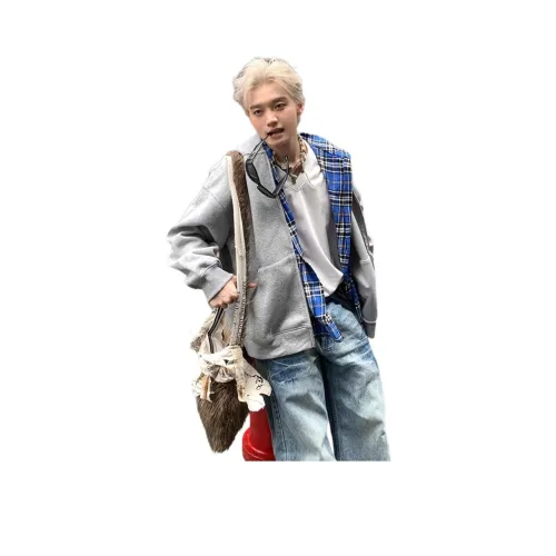 XUBAIHUO Серый Унисекс Свитшоты