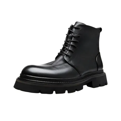 H2 Британский стиль Vintage Design Мужская обувь Платформа визуально увеличивает рост Обувь Мужской Мартин Boot Мужской