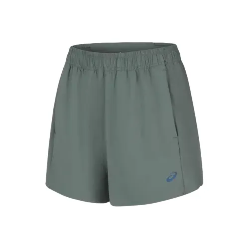 ASICS Темно-зеленые Серые Женские Спортивные Шорты
