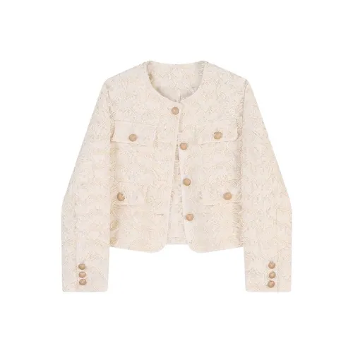 Devanro Экрю Женское Короткое Пальто