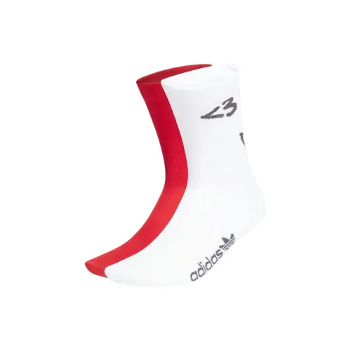 Adidas Originals Спортивные носки Унисекс Парный 2 упаковки Белый Светло-алый