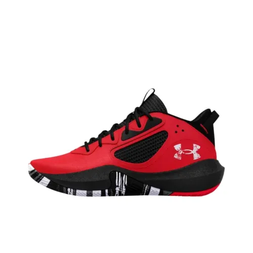 Under Armour Lockdown 6 MID Топ Детские Баскетбольные Кроссовки Красный Черный Подростки
