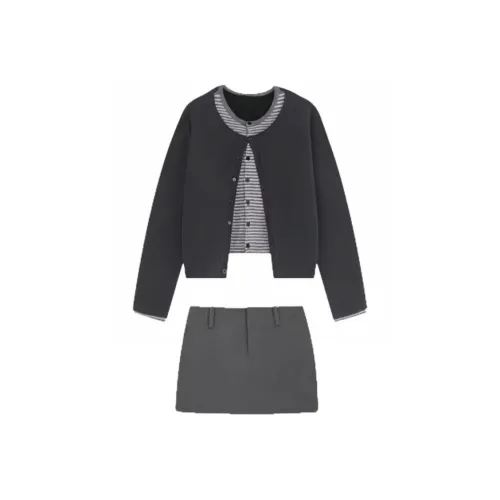 GORGEOUSIDEA Mock Двухкомпонентный комплект кардиган + короткая юбка женский комплект с юбкой