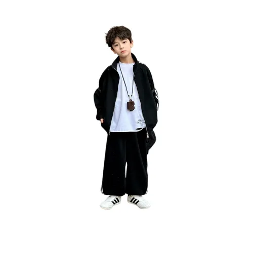 YUGUOGUO Черный комплект школьного возраста повседневная спортивная одежда