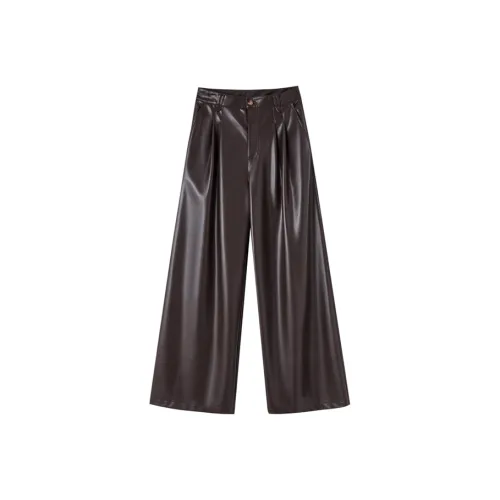 HDFULERN Кофе Женские Кожаные Штаны