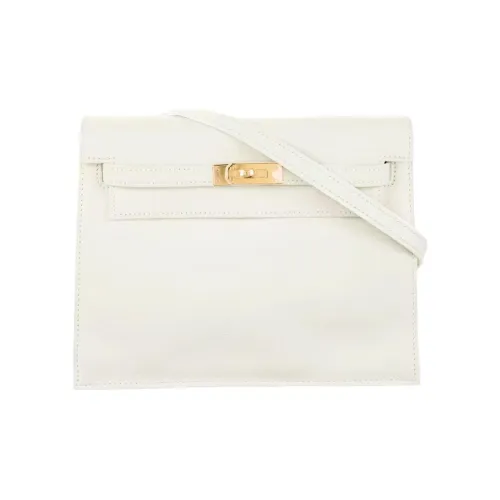 HERMES Kelly Danse Swift Кожа Сумка через плечо Женские 10 Craie Milkshake Белый