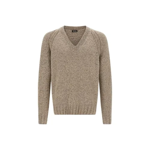 Ermenegildo Zegna Бежевый Мужской Кашемировые Свитера