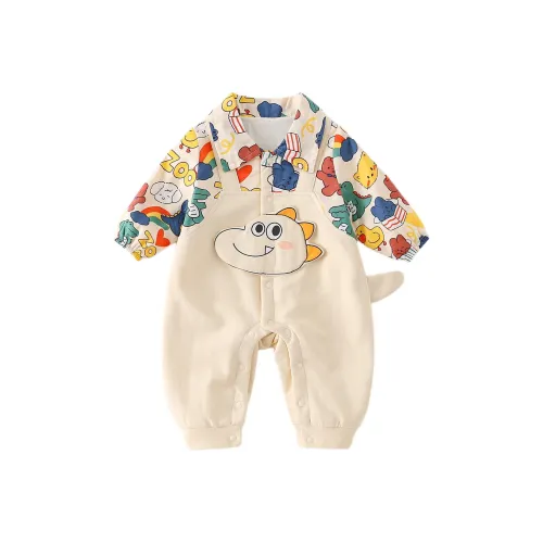 XiaoJinBu Бежево-желтые комбинезоны ползунки для малышей