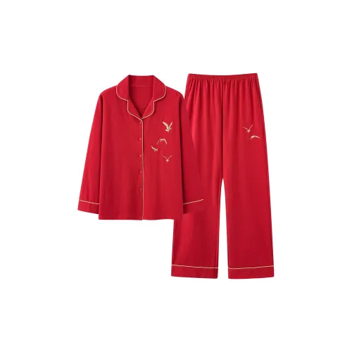 FENTENGCARE Красный Женский Пижамный Комплект