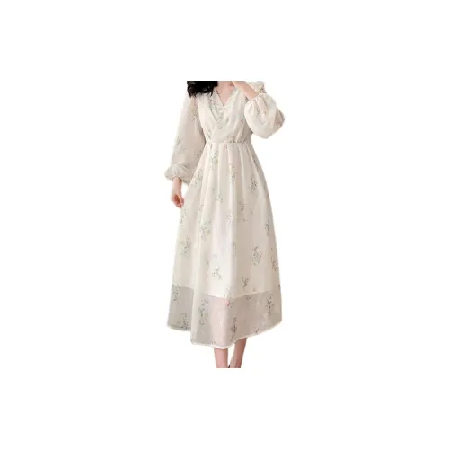 Genius Pooh Длинное платье с длинными рукавами женское