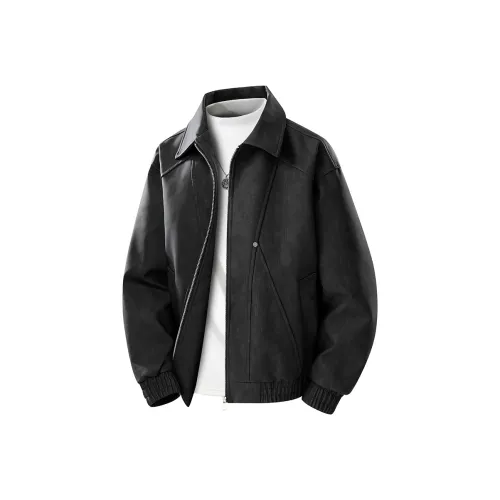 PGNC Модный бренд Винтаж Отложной воротник Повседневный Свободный крой Универсальный Куртка Мужская