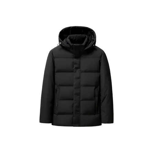 COMBO Зимний Утолщенный Термический 90% Утка Пух Пальто с капюшоном Укороченный пуховик Мужской