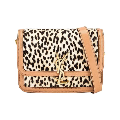 SAINT LAURENT Solferino Сумка через плечо с принтом Маленькая Женская Бежевая Коричневая