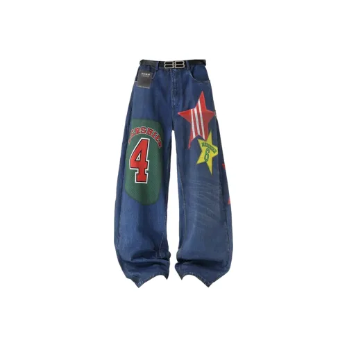 H.V.G.A Blue Unisex Jeans H.V.G.A Синий Унисекс Джинсы
