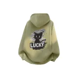 Серый горошек зеленый (Ночной кошка Lucky логотип на груди_Ночной кошка Lucky логотип на спине)