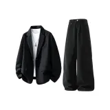 Чёрный деловой костюм + чёрные брюки