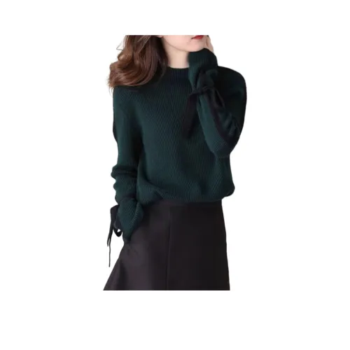 ZVJH Зеленый Женский Трикотаж