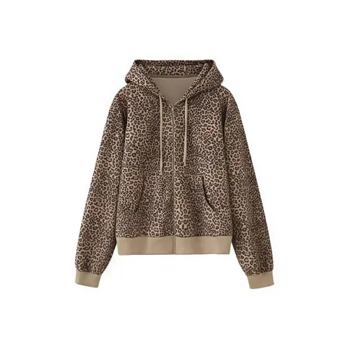MEANALOT Леопардовый принт Женские Свитшоты