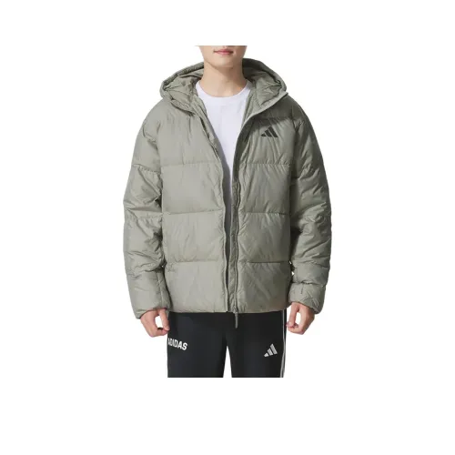 Adidas Серый Зеленый Мужской Пуховик