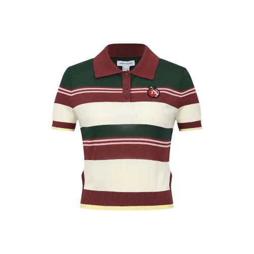 URBAN REVIVO Темно-красный Полосы Женские Трикотаж