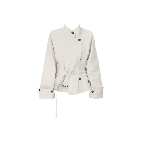 AFGGD Белый Женский Короткий Пальто