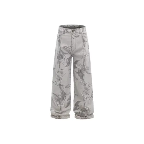 NRXX Мужская одежда Модный японский стиль Чернильная ткань окрашенная в пряжу Жаккард Технология Промытый Джинсы Харадзюку Мужской