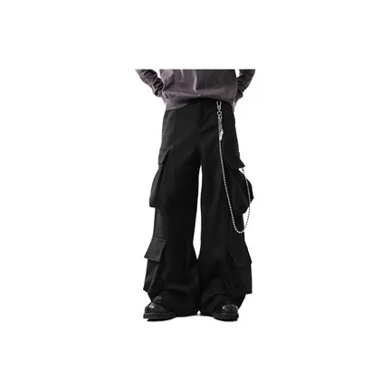 LINGSHI Черные Унисекс Повседневные Штаны