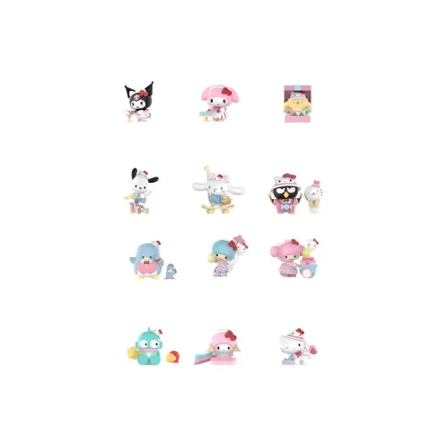 POP MART Коллаборация Edition x Sanrio Hello Kitty 50th Anniversary Коллекция Слепые коробки Один Mystery Коробка Целая коробка 12 шт