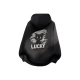 Черный (Ночной Meow Счастливый Логотип на груди, Ночной Meow Счастливый Логотип на спине)