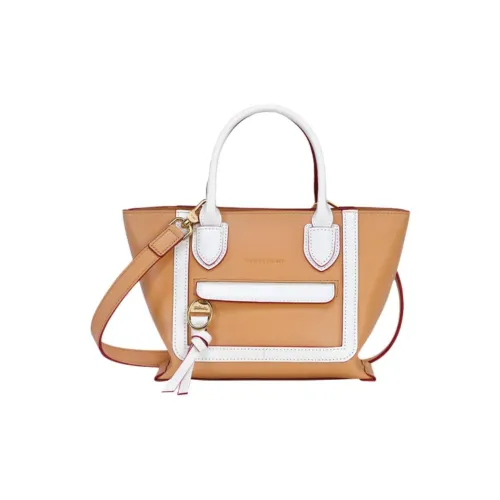 LONGCHAMP Mailbo Телячья кожа Сумка через плечо Сумка Маленькая Женская Песочно-белая Заклинание «Сжать обруч» Белая