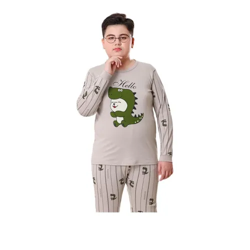 Cotton Gene Полосы Динозавр Унисекс Термокомплекты