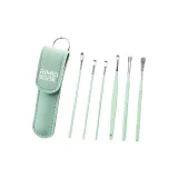 Jinda Day Красота | Мятно-зеленый, Портативные Ложки для чистки ушей, Набор из 6 штук + Мешок для хранения