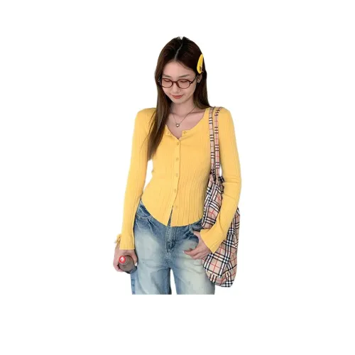 ZVJH Жёлтый Женский Трикотаж