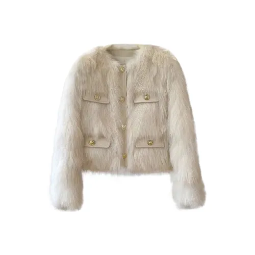 HELEH Экрю Женские Бархатные Куртки