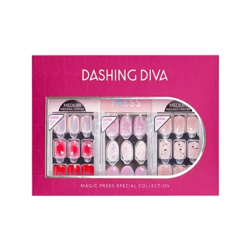 DASHINGDIVA Nail Patches Коробка False Nail Миндаль Квадрат Блестящий Smudge Милый Блестящий