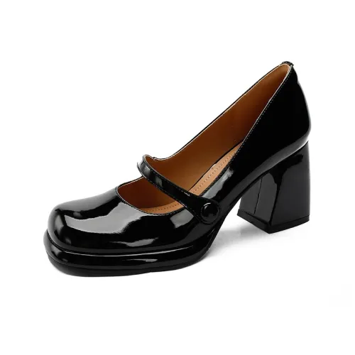 Varib Грубый каблук Мэри Джейн туфли 7,5 см женские