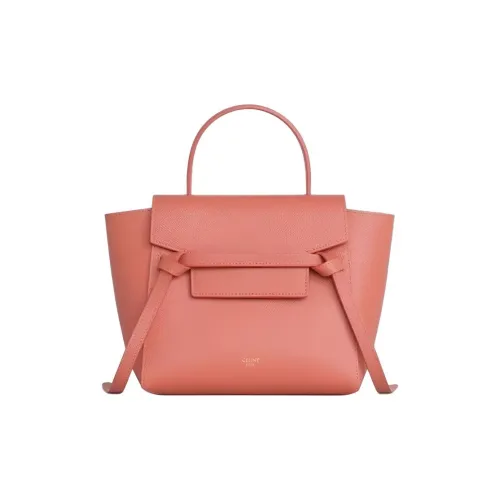 CELINE Гранированная телячья кожа Сумка сома Сумка через плечо Сумка Extra Mini Женская Розово-оранжевая