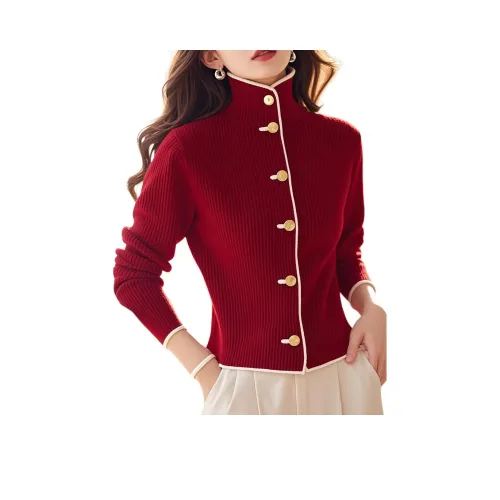 ZVJH Красный Женский Трикотаж