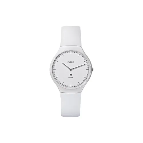 RADO TRUE Collection Автоматический Механический Механизм Женские Часы 40 мм Белый Циферблат Керамические Оправа Часов Резиновый Ремешок