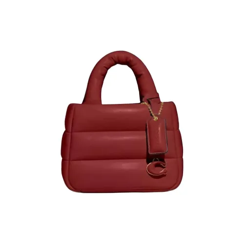 COACH Pillow Напп Кожа Сумка-тоут Сумка для покупок Сумка через плечо Сумка маленькая Женская Красная