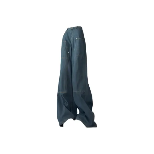 BANKONGSHAN Темно-синий Унисекс Джинсы