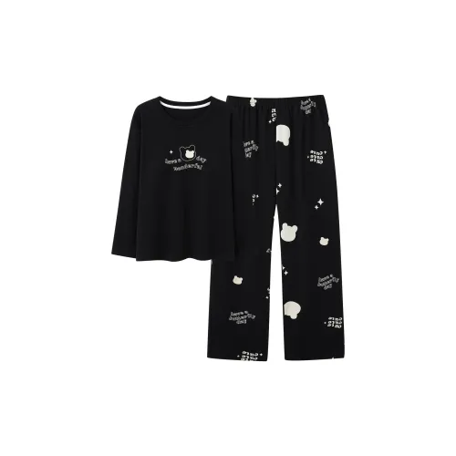MADALLO Черный Женский Пижамный Комплект