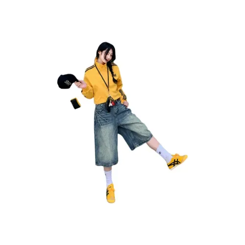 ZXBY Выстиранные синие капри штаны женские повседневные